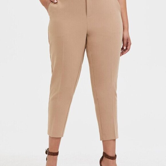 Torrid belted straight leg trouser pant woven beige - Picture 10 of 10